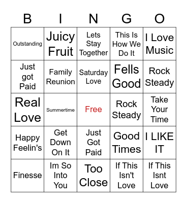Good Times Round 1 Bingo Card