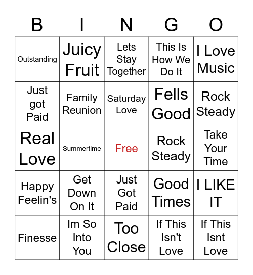 Good Times Round 1 Bingo Card