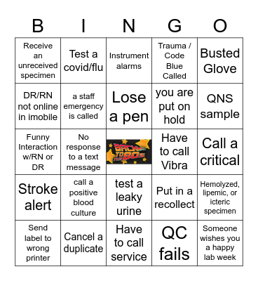 Lab Techs Bingo Card