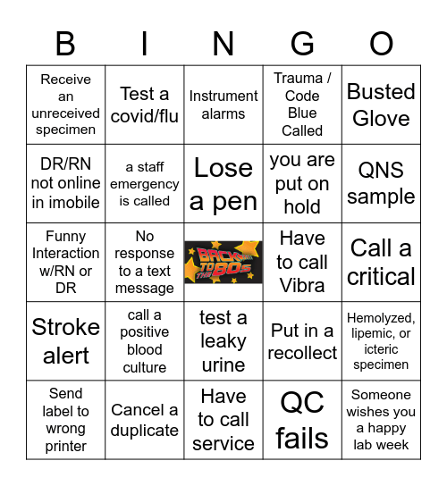 Lab Techs Bingo Card