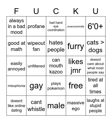 skunking bingo Card