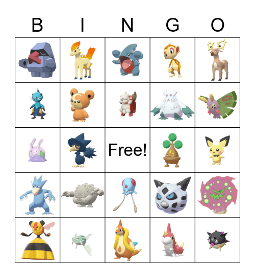 Pokemon LoA Bingo Card
