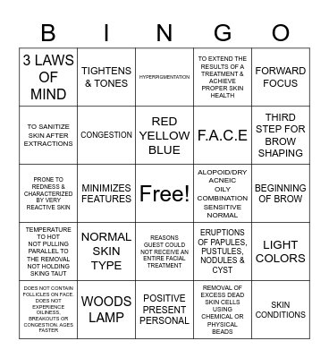 SKIN BINGO Card
