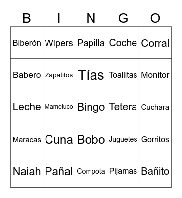 Baby bingo Card