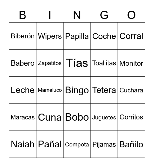 Baby bingo Card