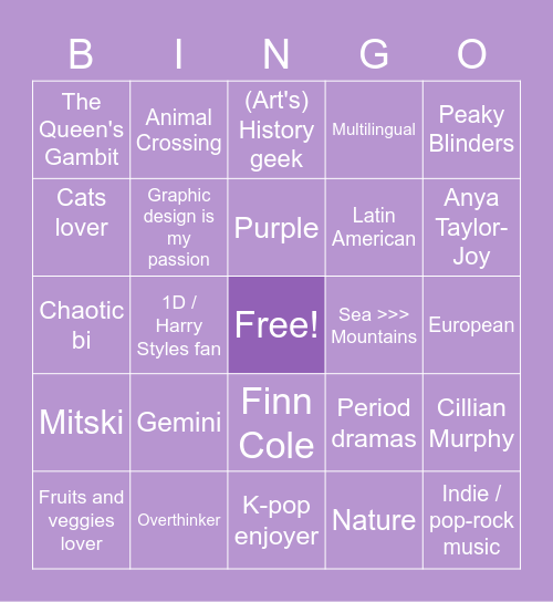 pabitelice's bingo Card