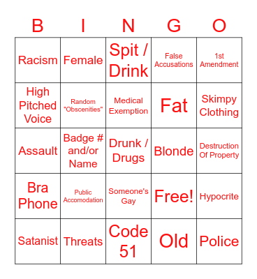 Karen Bingo Card