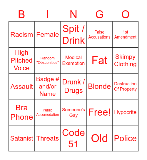 Karen Bingo Card