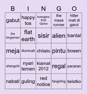 Sanya’s Bingo! Bingo Card