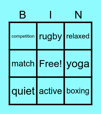 Lifestyle Bingo Card