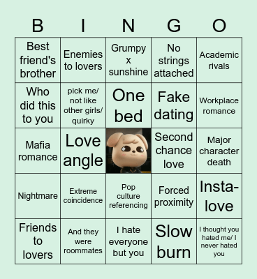 Book tropes Bingo Card