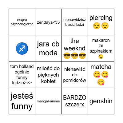 bingo olunii alex @starzzzie Bingo Card