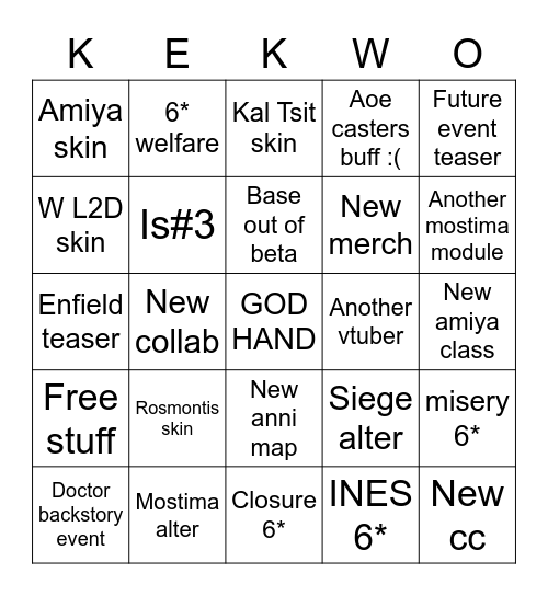 stfu I'm not coping this is all real Bingo Card