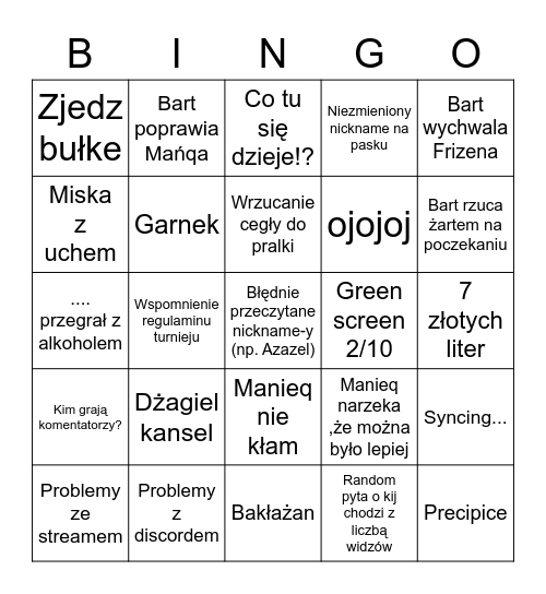 FGC Turniej Bingo Card