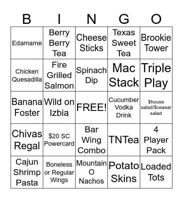 D&B Bingo Card