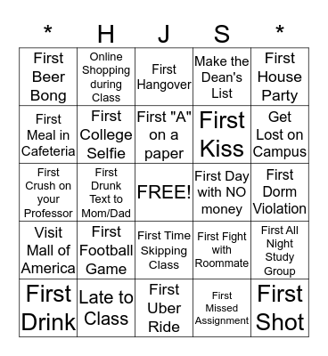 University of Minnesota College Bingo 2015 Bingo Card