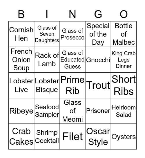 Timberline Bingo Card