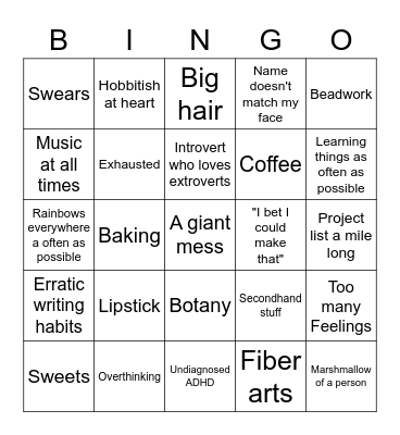 Emi Bingo Card