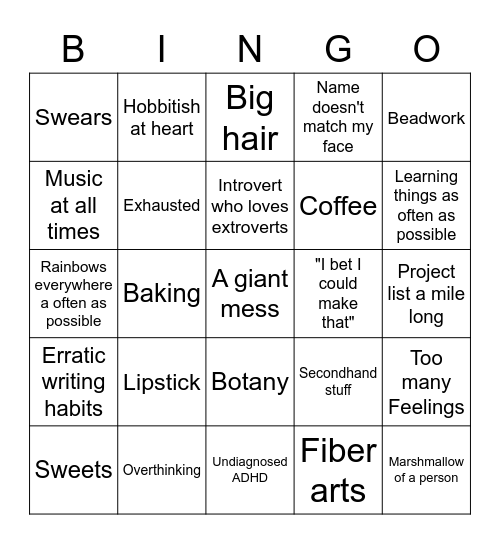 Emi Bingo Card