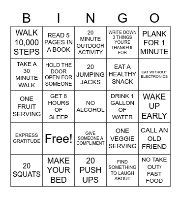 LAKELAND WELLNESS CHALLENGE BINGO Card