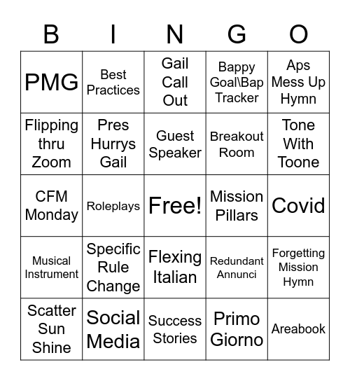 Devozonale Bingo Card