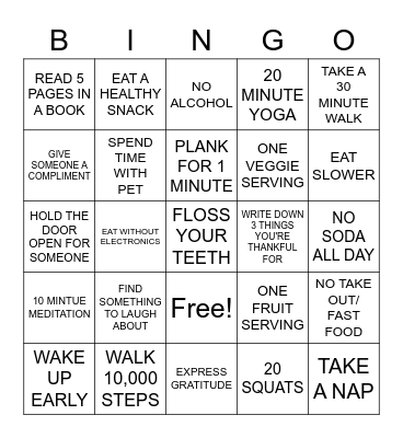 LAKELAND WELLNESS CHALLENGE BINGO Card