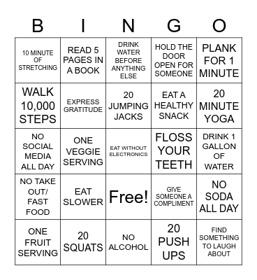 LAKELAND WELLNESS CHALLENGE BINGO Card