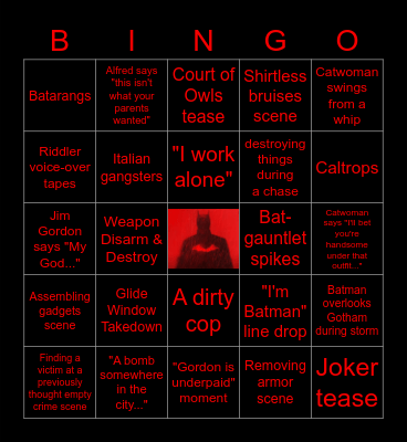 The Batman Bingo Card