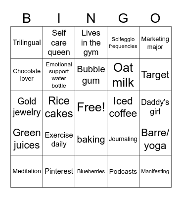 Cons bingo Card