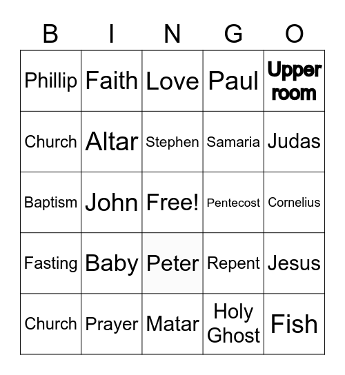 Apostle Bingo 