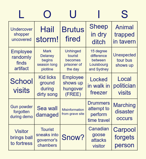 Fortress Bingo Card