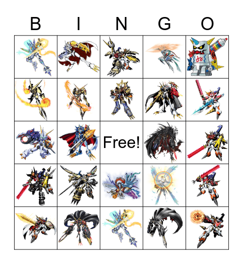 Omegamon Bingo Card