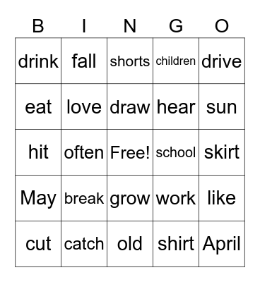 Bingo 4/24 Bingo Card