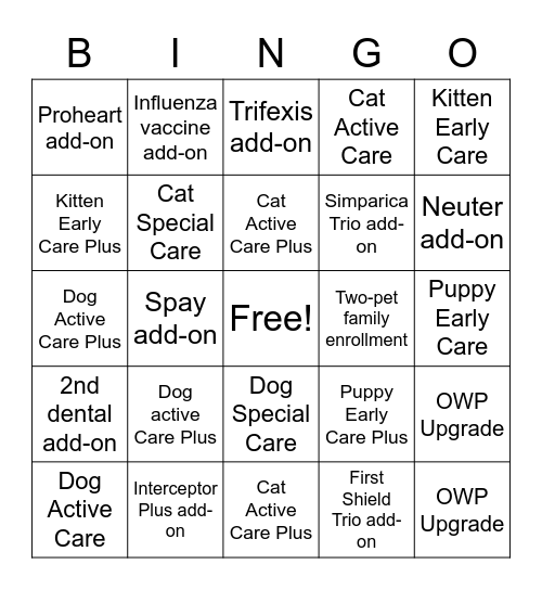 Wellness Plan BINGO! Bingo Card