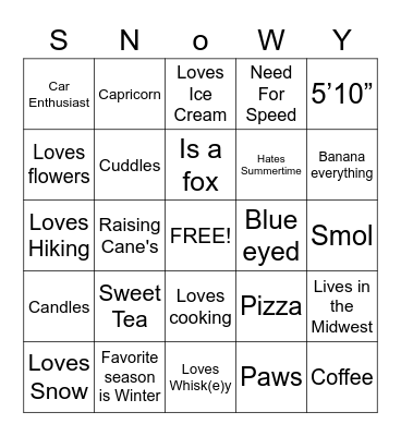 What do we have in common? Bingo Card