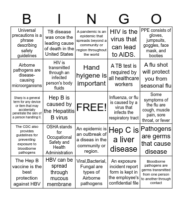 SAFETY Bingo Card