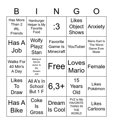 Cook-E Bingo Card