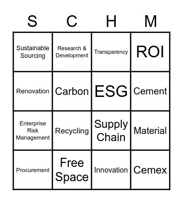 Sustainable Construction Bingo Card