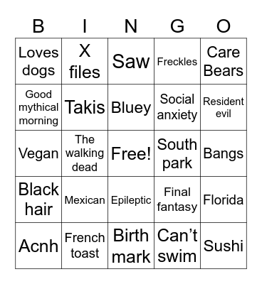 Cherry 🍒 Bingo Card