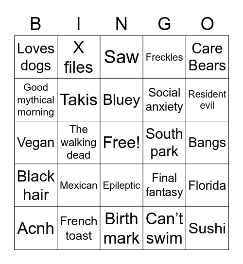 Cherry 🍒 Bingo Card