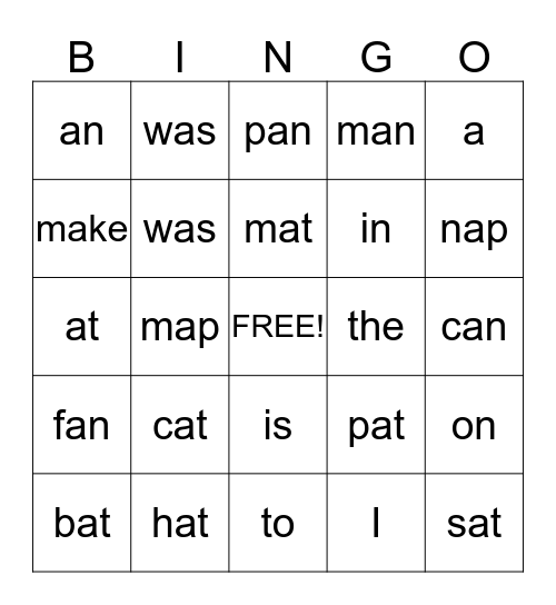 Fabulous First Grade Bingo Card
