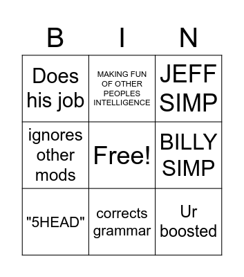 Keaton Bingo Card