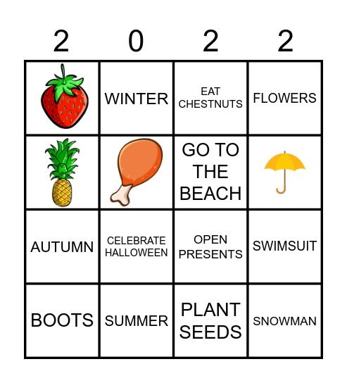 SEASONS Bingo Card