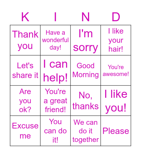 I'm Responsible for What I Say Bingo Card