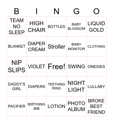 BABY Bingo Card