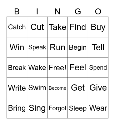 Irregular verbs by Virginia Bingo Card