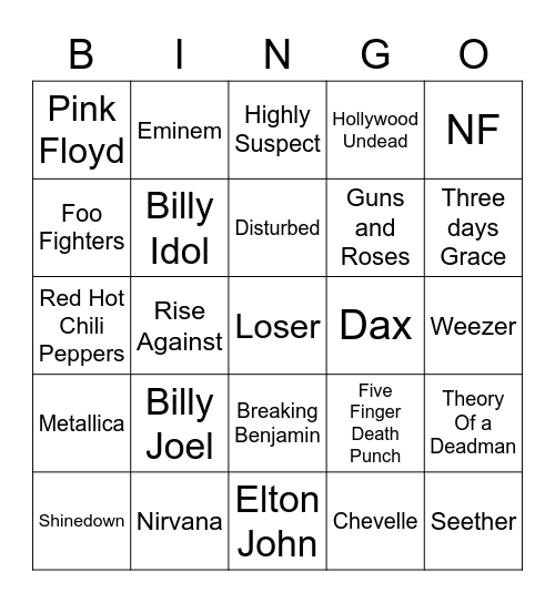 Soul (And Madcaps!!) Music Bingo Card