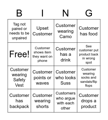 Sunday Funday Bingo Card