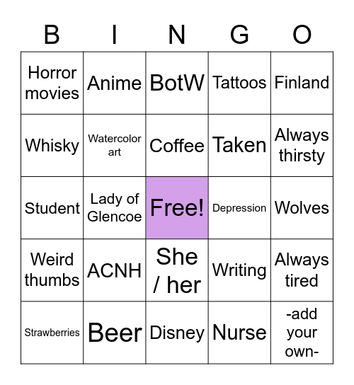 Mansikka Bingo Card