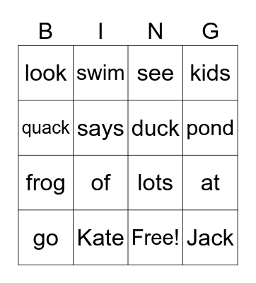 At the Farm Bingo Card